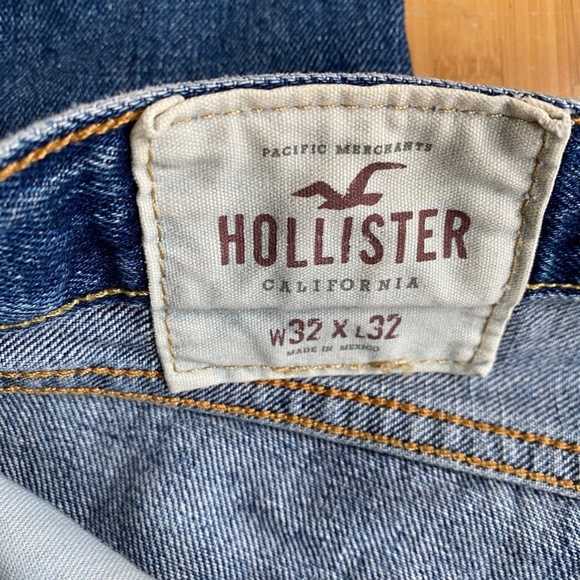Hollister 32 x 32 Button Fly SKINNY Cotton Denim Blue Jeans NWT NEW Worn Look - Picture 3 of 12